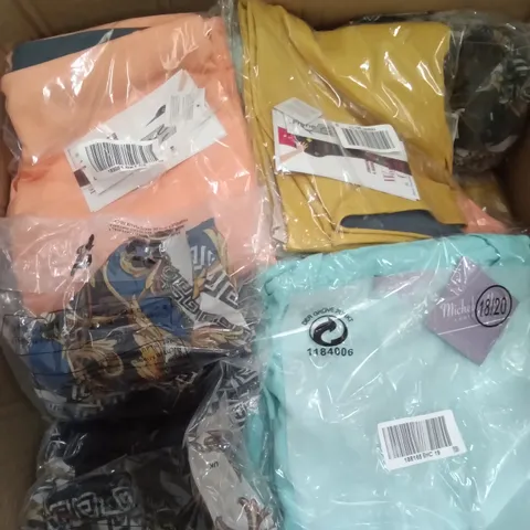 BOX OF ASSORTED WOMENS CLOTHING (STRETCH DENIM/MICHELE HOPE)  (VARIOUS SIZES)