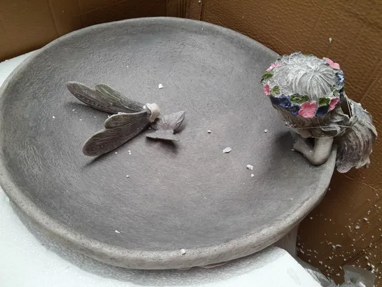 BOXED MY GARDEN STORIES FAIRY BIRD BATH IN GREY - COLLECTION ONLY