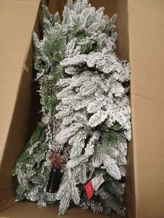 PRE LIT LARGE CHRISTMAS TREE WITH SNOW DETAIL - COLLECTION ONLY