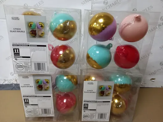 LOT OF 10 GLASS BAUBLE 4-PACKS