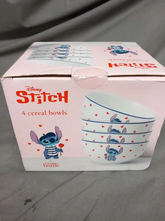 BOXED DISNEY STITCH 4 CEREAL BOWLS