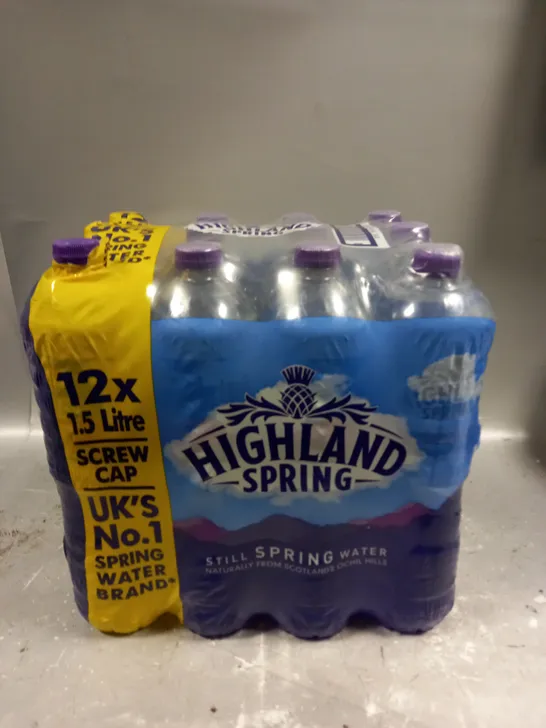 SEALED HIGHLAND SPRING STILL NATURAL SPRING WATER - 12 X 1.5L - COLLECTION ONLY 