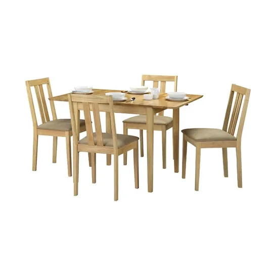 BOXED BROOKVALE EXTENDABLE BUTTERFLY LEAF SOLID WOOD DINING SET (3 BOXES)