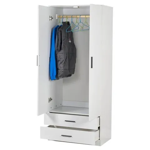 BOXED GIANPIETRO 2 DOOR MANUFACTURED WOOD WARDROBE 