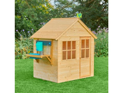 BOXED HIDEAWAY WOODEN PLAYHOUSE WITH MUD KITCHEN (2 BOXES)