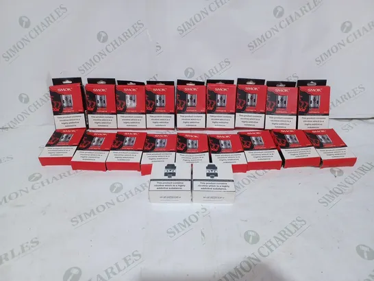 LOT TO CONTAIN APPROX. 20 X ASSORTED E-CIGARETTE REPLACEMENT TANK PARTS. BRANDS INCLUDE SMOK & INNOKIN