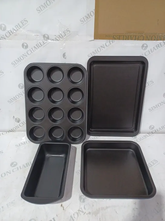 BOXED WHAM COOK BAKING STARTER SET - 2LB LOAF TIN, 12 CUP MUFFIN TIN, MULTI USE TRAY, 36CM OVEN TRAY 