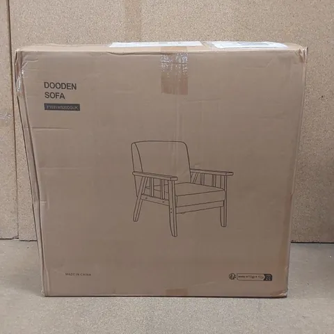 BOXED MONDEER ARMCHAIR - DARK GREY FABRIC/OAK LEGS (1 BOX)