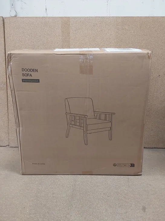 BOXED MONDEER ARMCHAIR - DARK GREY FABRIC/OAK LEGS (1 BOX)