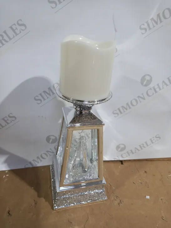 JULIEN MACDONALD FLAMELESS SWIRLING GLITTER CHRISTMAS TREE CANDLE HOLDER