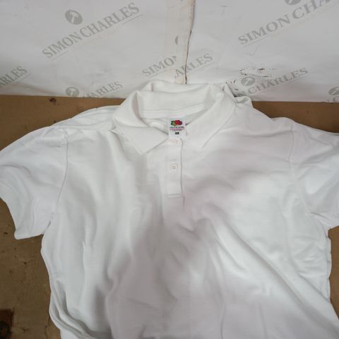 LOT OF 3 FRUIT OF THE LOOM WHITE POLO SHIRTS - XXL