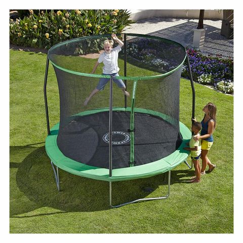 BOXED 8' QUAD LOCK GALVANISED TRAMPOLINE WITH SAFETY ENCLOSURE (1 BOX)