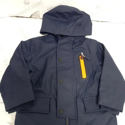 M&S RAINPROOF NAVY COAT - 2-3YRS