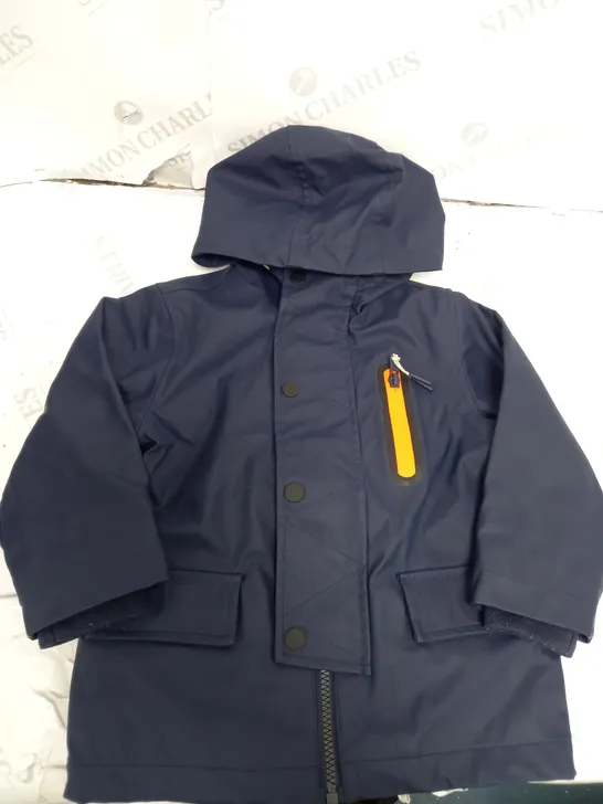 M&S RAINPROOF NAVY COAT - 2-3YRS