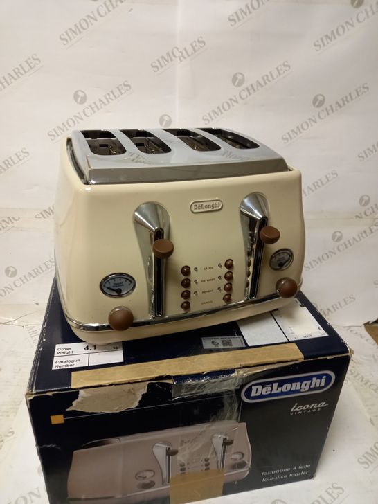 DELONGHI ICONA VINTAGE 4 SLOT TOASTER