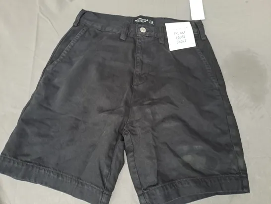 ABERCROMBIE & FITCH THE A&F LOOSE LIGHTWEIGHT DENIM SHORTS IN BLACK SIZE 28