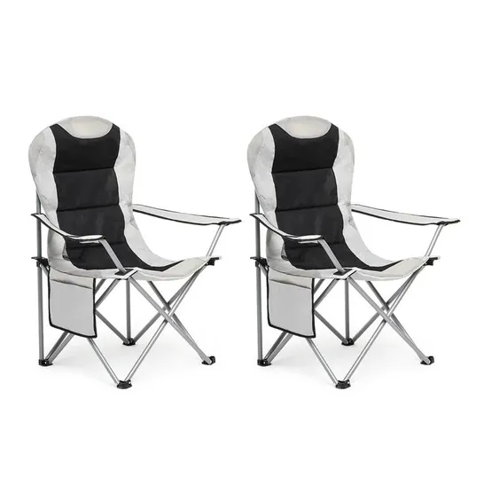 BOXED THURMONT FOLDING CAMPING CHAIR WITH CUSHION - SET OF 2 (1 BOX)