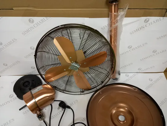 TOWER COPPER METAL PEDESTAL FAN 