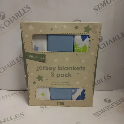 BOXED MOTHERCARE JERSEY BLANKETS 3 PACK 