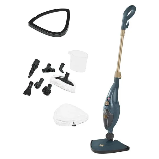 BOXED NEO 10 IN 1 1500W NEO HOT STEAM MOP CLEANER FLOOR CARPET WINDOW WASHER HAND STEAMER - DARK GREY & COPPER (1 BOX)