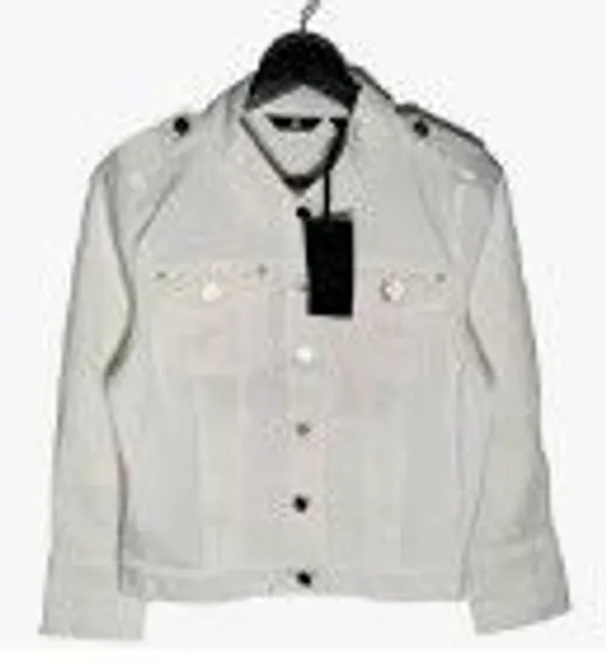 JM FASHION BY JULIEN MACDONALD MILITARY STYLE TWILL JACKET WHITE SIZE 18