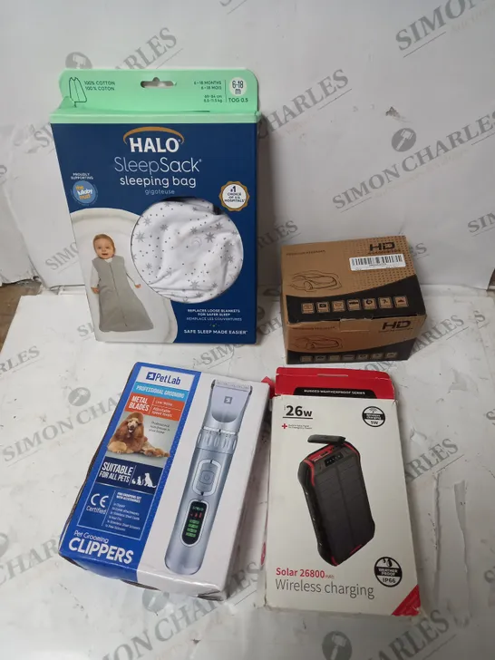 4 RANDOM ITEMS INCLUDING CAR SECURITY CAMERAS, POWER BANK, PET CLIPPERS