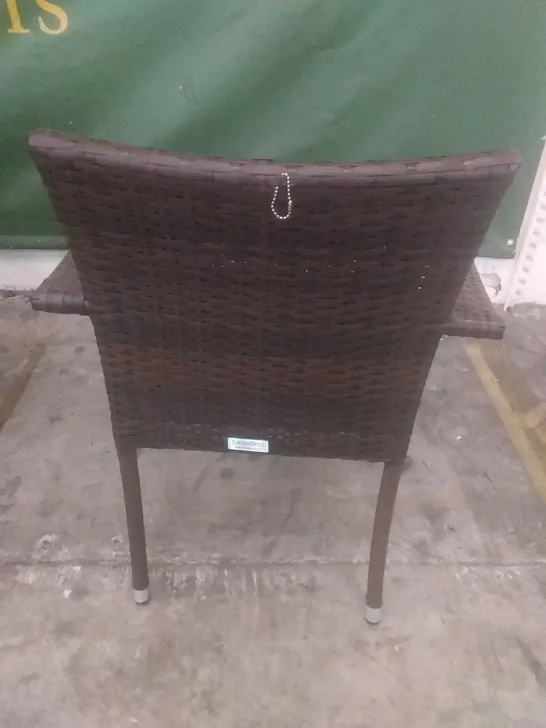 X4 RATTAN EFFECT GARDEN CHAIRS BROWN