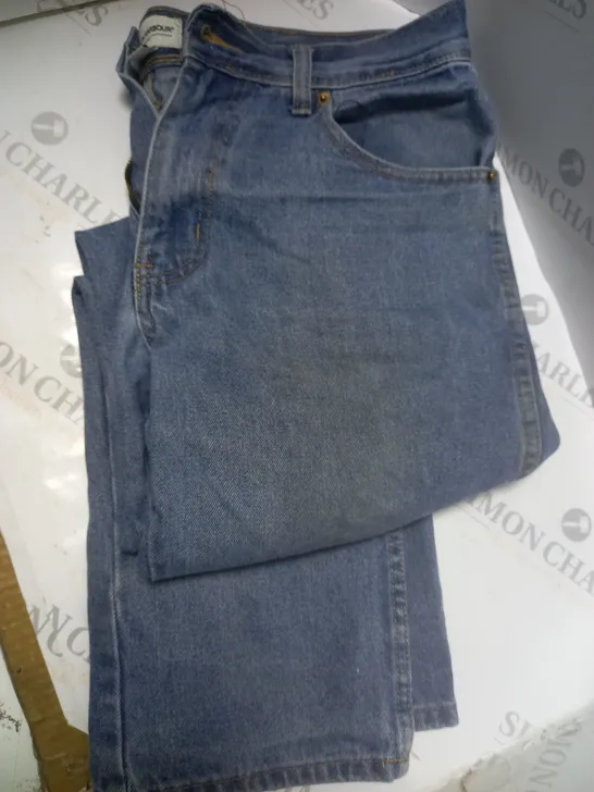 HUTSON HARBOUR WIDE LEG BLUE JEANS - SIZE W34, L29