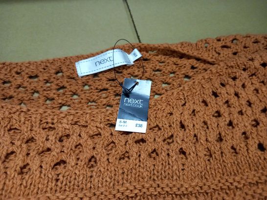 NEXT BURNT ORANGE KNITTED PONCHO - S/M