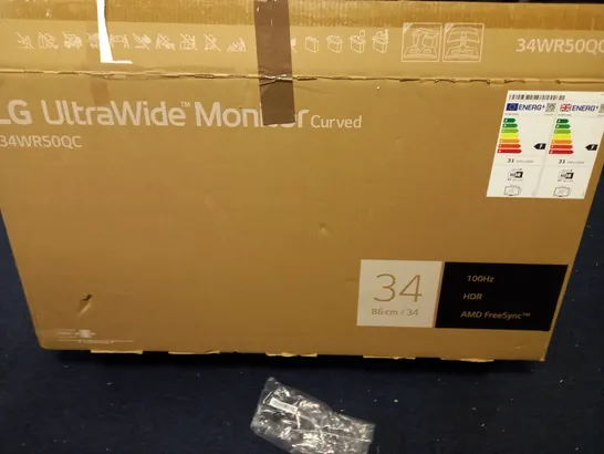 BOXED LG ULTRAWIDE CURVED 34" MONITOR - 34WR50QC