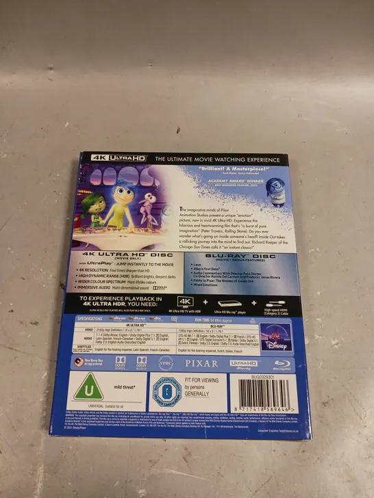 SEALED INSIDE OUT 4K ULTRA HD BLU-RAY 