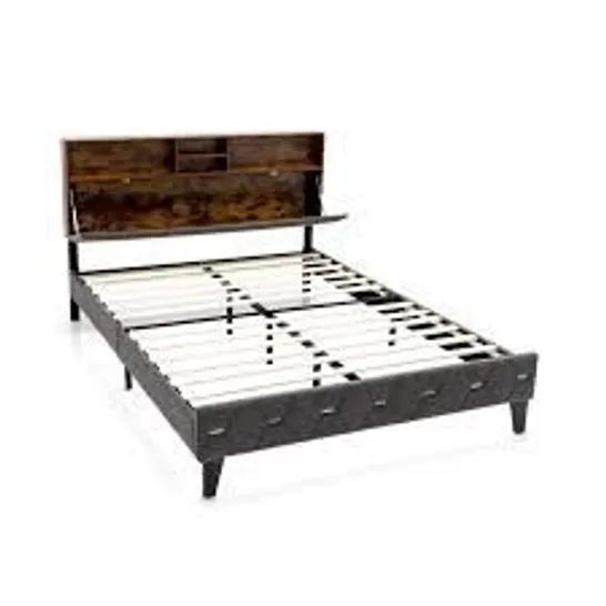 BOXED COSTWAY DOUBLE BED FRAME WITH HEADBOARD