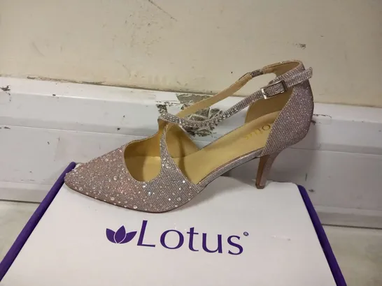 BOXED LOTUS PANACHE PINK DIAMANTE HEELS SIZE 6