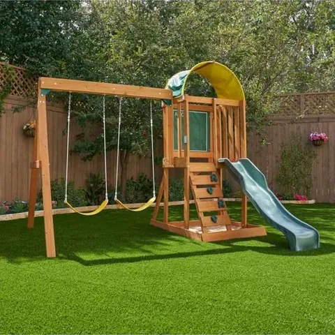 BOXED KIDKRAFT AINSLEY OUTDOOR WOODEN PLAY SET (1 BOX)