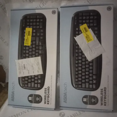 GROUP OF 2 BOXED ASDA TECH WIRELESS KEYBOARDS