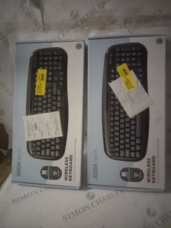 GROUP OF 2 BOXED ASDA TECH WIRELESS KEYBOARDS