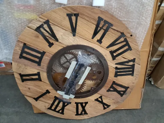 SOLID WOOD ROUND WALL CLOCK