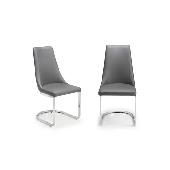 BOXED WYNNFIELD UPHOLSTERED DINING CHAIR IN VELVET GREY - SET OF 2 (1 BOX)