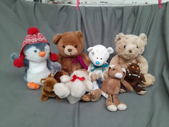 BOX OF ASSORTED PLUSH SOFT TEDDIES