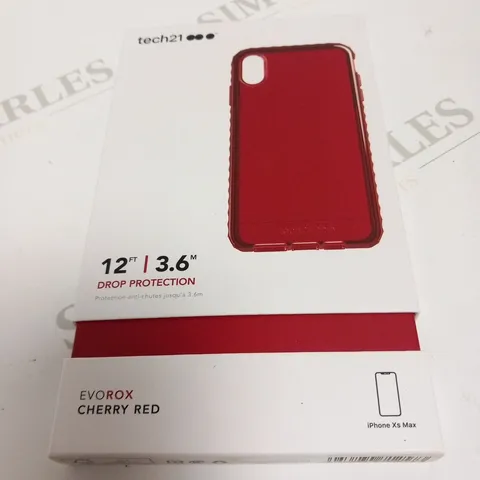 APPROXIMATELY 10 BRAND NEW BOXED TECH 21 EVO ROX CHERRY RED 12FT DROP PROTECTION PHONE CASES FOR IPHONE XS MAX