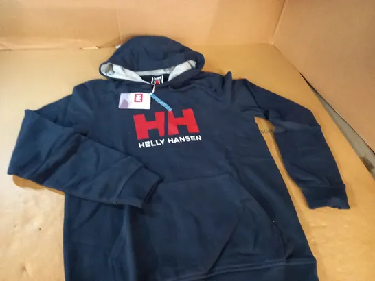 HELLY HANSEN LOGO NAVY HOODIE - M