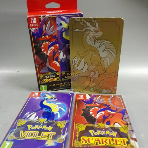 BOXED POKEMON SCARLET & VIOLET DUAL STEELBOOK EDITION FOR NINTENDO SWITCH  