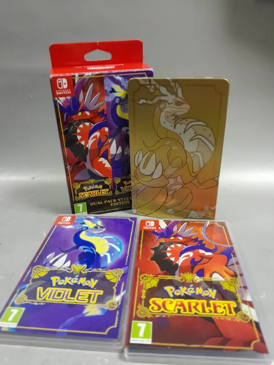 BOXED POKEMON SCARLET & VIOLET DUAL STEELBOOK EDITION FOR NINTENDO SWITCH  