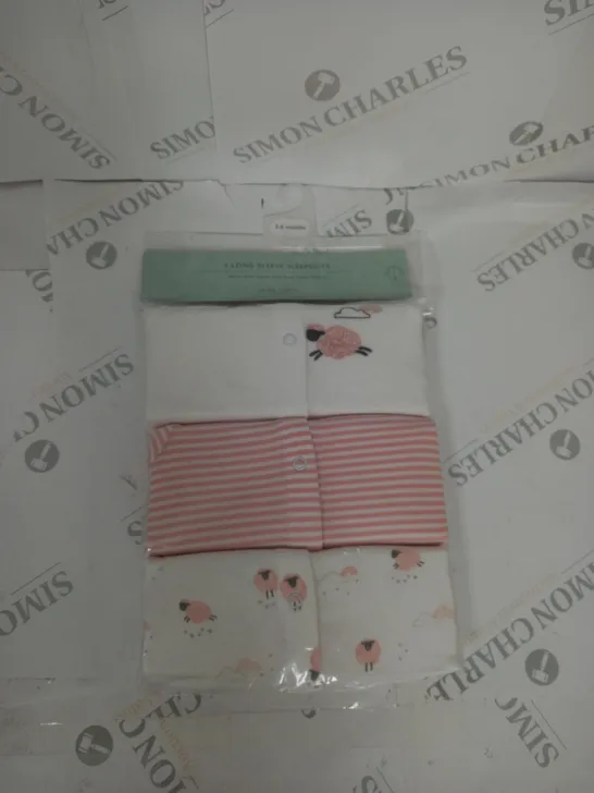 PACK OF 3 LONG SLEEVE SLEEPSUITS SIZE 3-6 MONTHS 