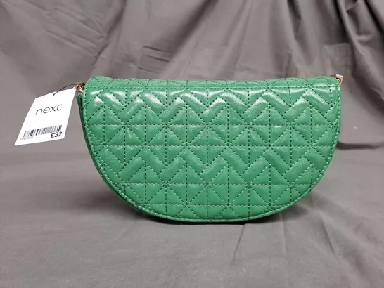 NEXT GREEN PADDED SHORT STRAP BAG 