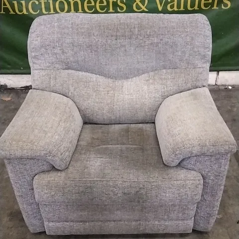 QUALITY BRITISH DESIGNED & MANUFACTURED G PLAN STRATFORD POWER RECLINER ARMCHAIR LOOM SMOKE FABRIC