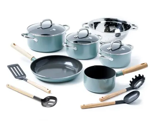 BOXED GREENPAN MAYFLOWER ALUMINIUM 10-PIECE NON-STICK COOKWARE SET