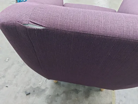 DESIGNER BUTTONED BACK EASY CHAIR PURPLE FABRIC 