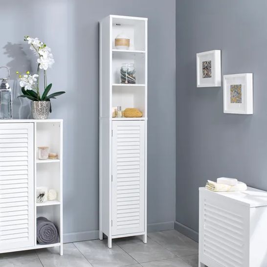 BOXED TUSCANY TALLBOY STORAGE WHITE