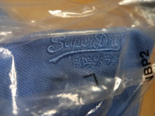 PACKAGED SUPERDRY BLUE/LOGO POLO TOP - LARGE